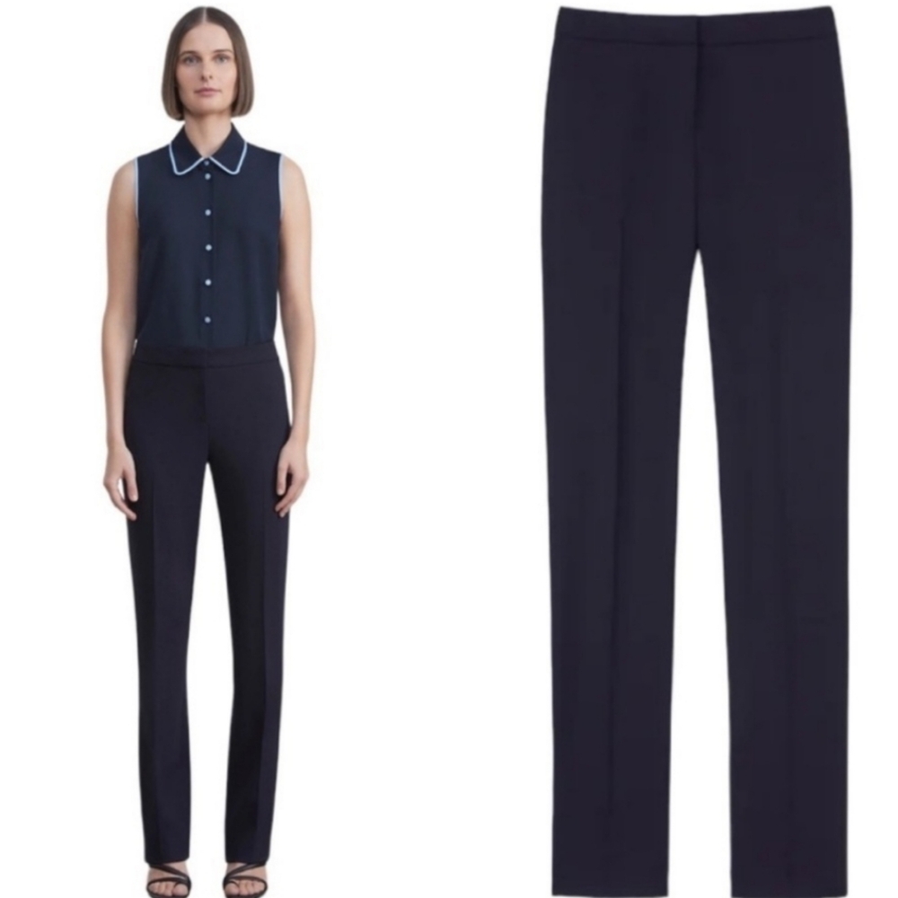 Lafayette 148 Barrow Wool Straight Leg Pants Work Office Trousers Size 12